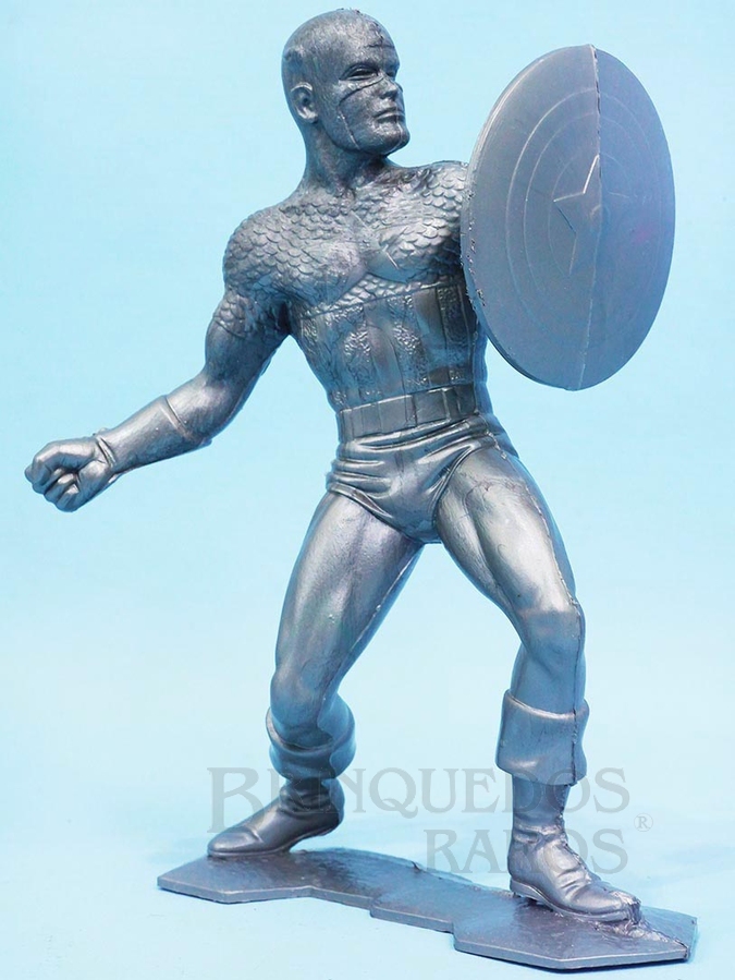 Brinquedo antigo Figura do Capitão America com 14,00 cm de altura Reedição da figura fabricada pela Marx Toys em 1967 Década de 1990