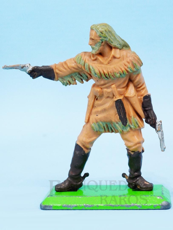 Brinquedo antigo Figura do General Custer atirando com Revolver Série Deetail Década de 1970