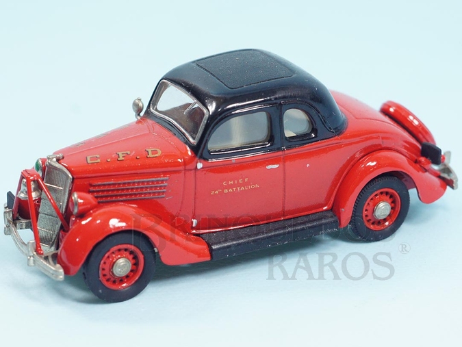 Brinquedo antigo Ford V8 1935 Coupé Fire Chief Década de 1980