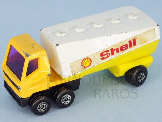 Brinquedo antigo Freeway Gas Tanker Superfast Shell cavalo amarelo Brazilian Matchbox Inbrima 1970