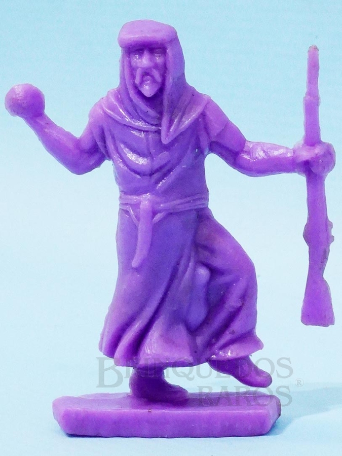 Brinquedo antigo Guerreiro Árabe com granada e fuzil Cópia Timpo Toys Década de 1970