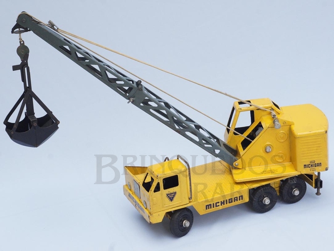 Brinquedo antigo Guindaste Escavadeira sobre rodas Michigan Crane com 70,00 cm de altura Década de 1950