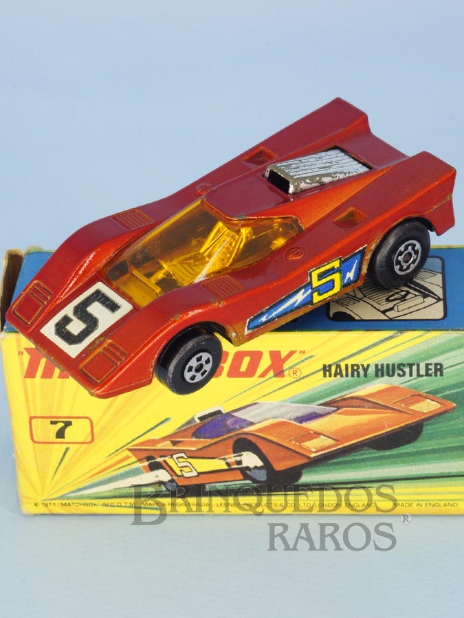 Brinquedo antigo Hairy Hustler Superfast laranja escuro