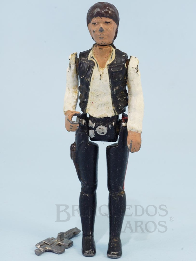 Brinquedo antigo Han Solo completo com Arma 10,00 cm de altura Série Aventura na Galáxia Guerra nas Estrelas Star Wars Ano 1983