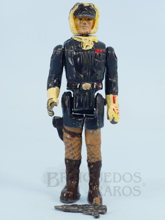 Brinquedo antigo Han Solo em traje Hoth completo com Arma 10,00 cm de altura Série Aventura na Galáxia Guerra nas Estrelas Star Wars Ano 1983