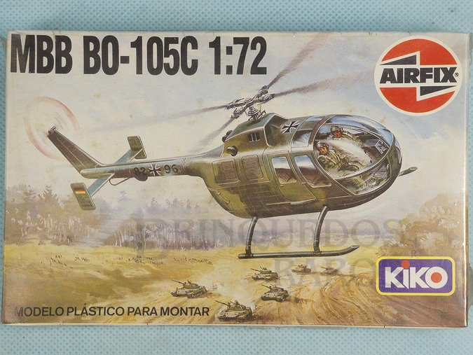 Brinquedo antigo Helicóptero Messerschmitt-Bölkow-Blohm MBB Bo-105C Caixa Lacrada Década de 1970