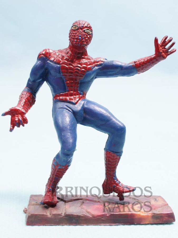 Brinquedo antigo Homem Aranha 1ª Série base removível Coleção Miguel Cerrato Década de 1970
