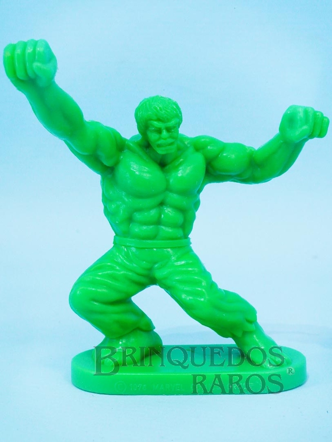 Brinquedo antigo Incrível Hulk de plástico verde Década de 1980