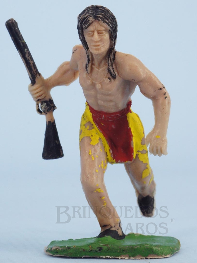 Brinquedo antigo Índio correndo com rifle Gulliver número raspado Década de 1970