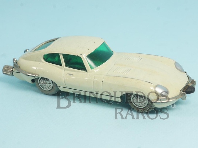 Brinquedo antigo Jaguar E Type 1965 branco Série Micro Racer Década de 1970



