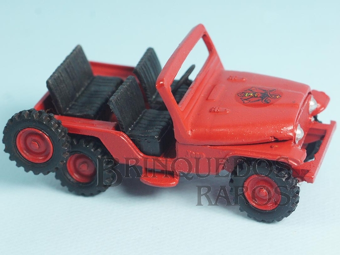 Brinquedo antigo Jeep Ford Willys Bombeiro Década de 1970