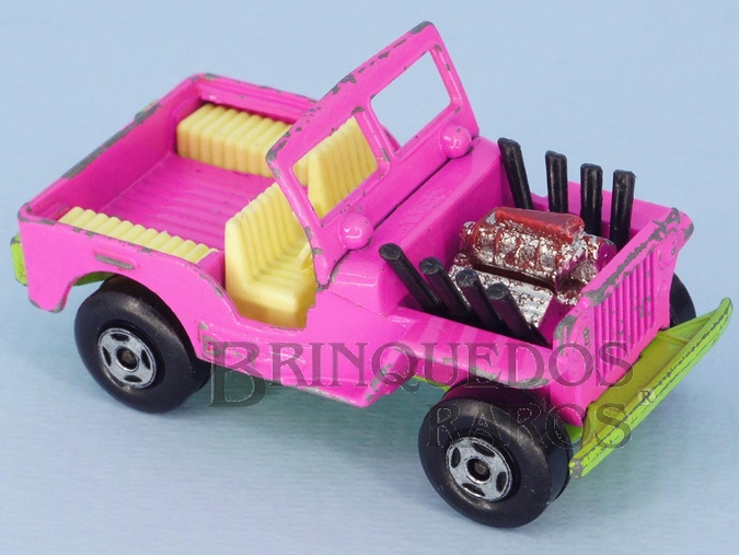 Brinquedo antigo Jeep Willys Hot Rod Superfast Rosa
