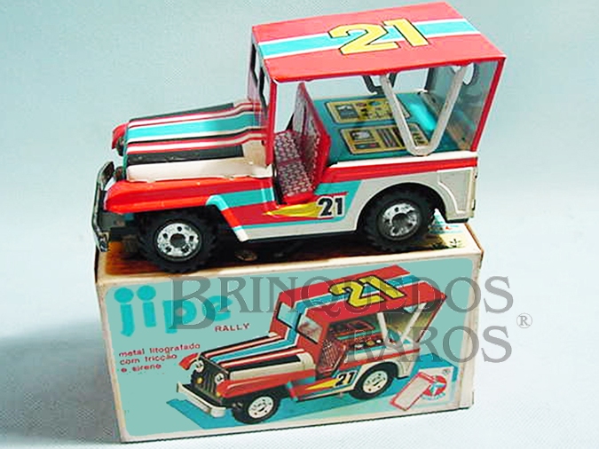 Brinquedo antigo Jeep Willys Rally com 18,00 cm de comprimento Ano 1977