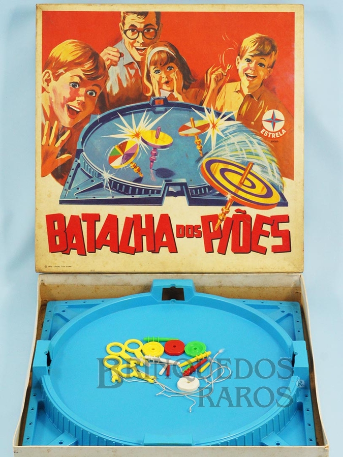 Brinquedo antigo Jogo Batalha dos Piões Completo 100% original Ano 1971
