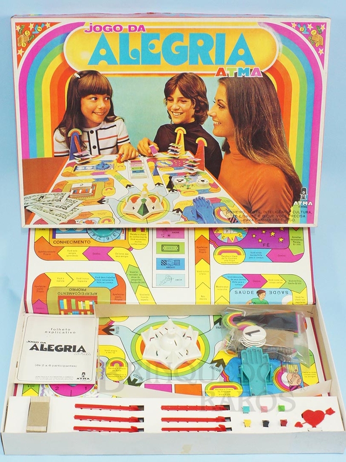 Brinquedo antigo Jogo da Alegria perfeito estado completo com Manual de Instruções Década de 1970