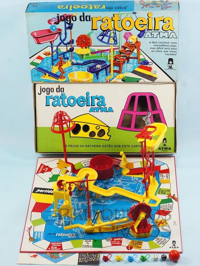 Brinquedo antigo Jogo da Ratoeira perfeito estado completo com Manual de Instruções Década de 1970