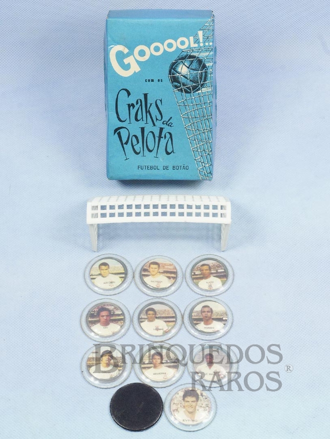Brinquedo antigo Jogo de Futebol de Botão Craks da Pelota com o time do Corinthians 100% original Completo com Trave falta o Goleiro Década de 1970