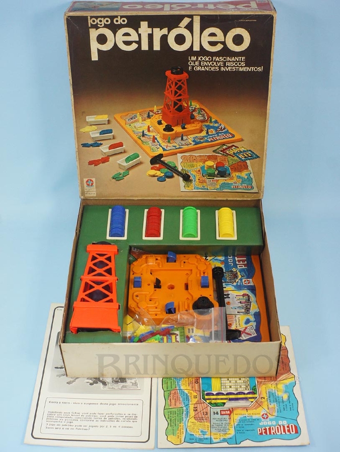 Brinquedo antigo Jogo do Petróleo completo com Manual de Instruções Década de 1970