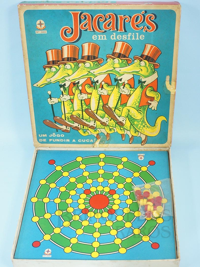 Brinquedo antigo Jogo Jacarés em Desfile Caixa datada 01 Abril 1971