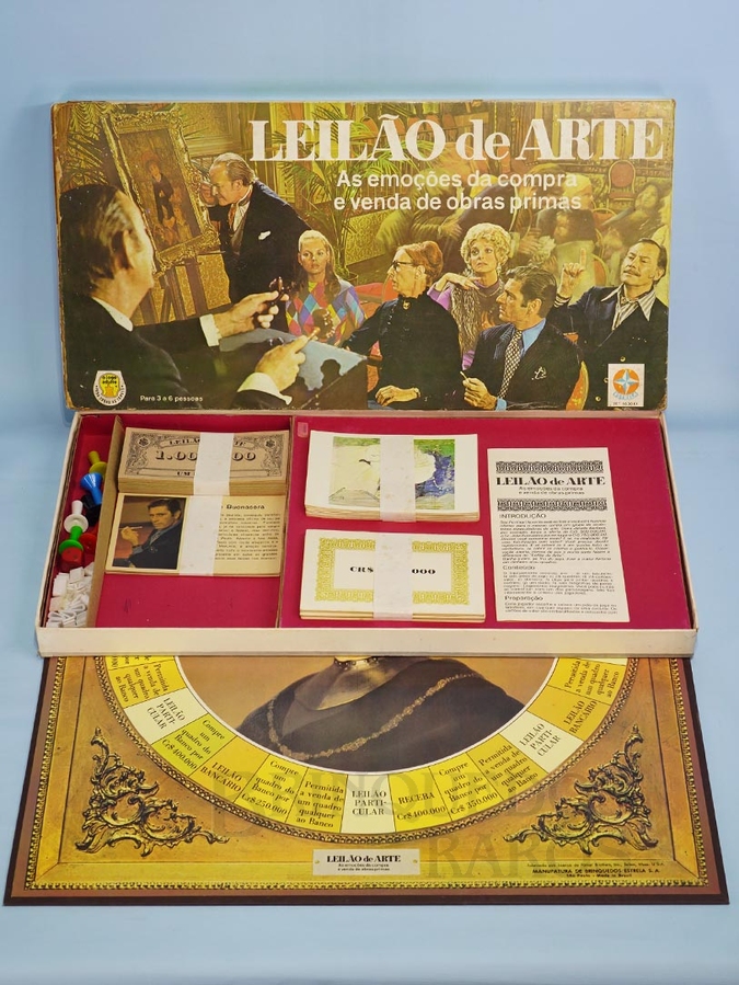 Brinquedo antigo Jogo Leilão de Arte Completo perfeito estado Ano 1974