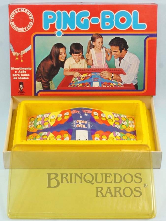 Brinquedo antigo Jogo Ping Bol Atma completo Década de 1970 