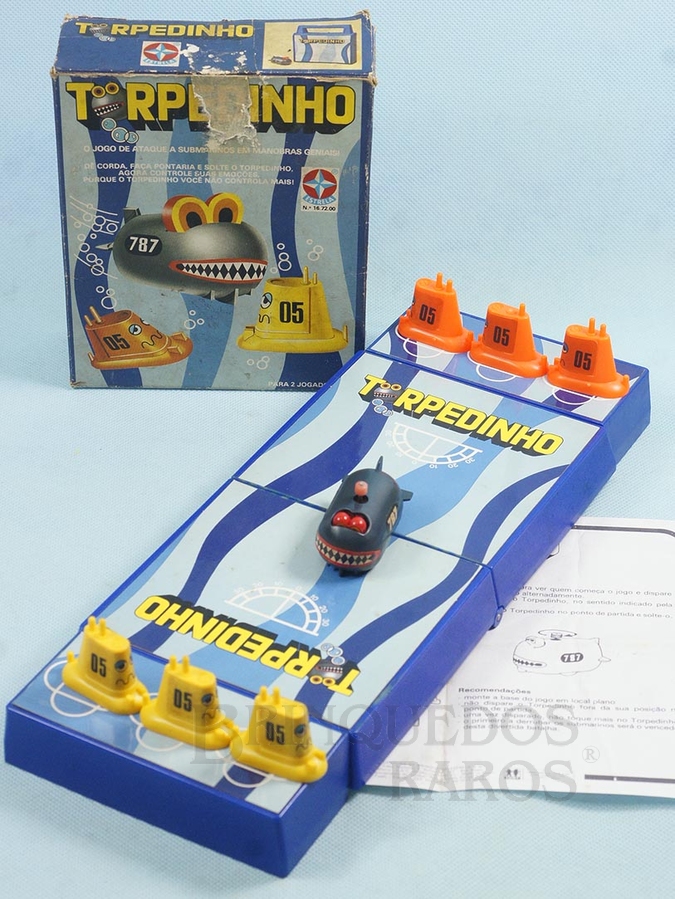 Brinquedo antigo Jogo Torpedinho completo com cópia do Manual de Instruções Ano 1982