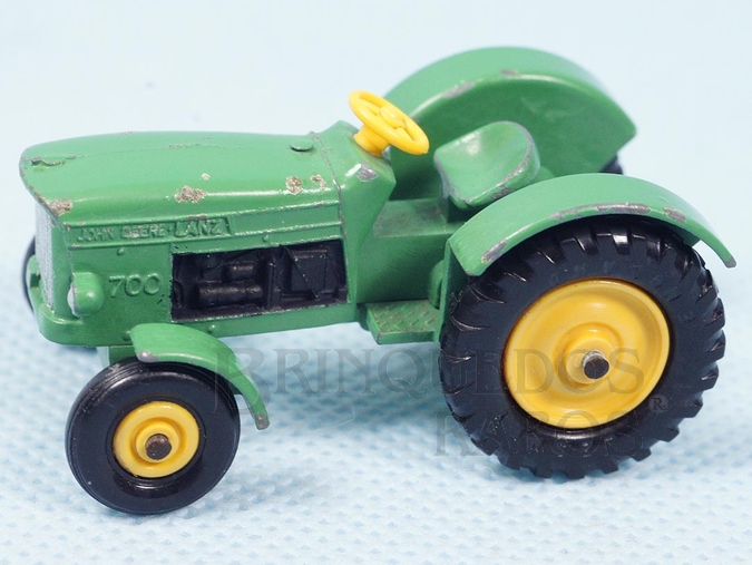 Brinquedo antigo John Deere Tractor Black Plastic Regular Wheels