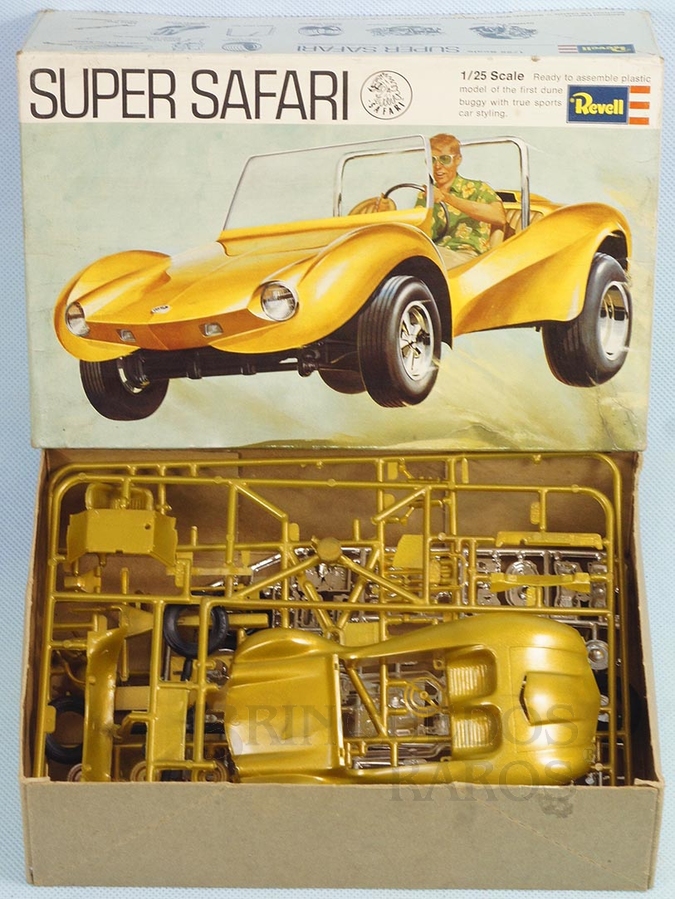 Brinquedo antigo Kit Super Safari Buggy completo Falta o manual de montagem Década de 1980
