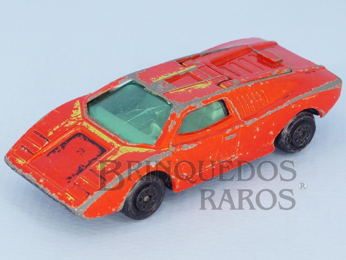 Brinquedo antigo Lamborghini Countach Superfast vermelha numero 8