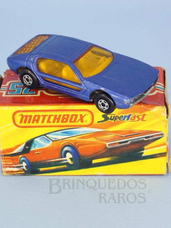 Brinquedo antigo Lamborghini Marzal Superfast azul Brazilian Matchbox Inbrima 1970