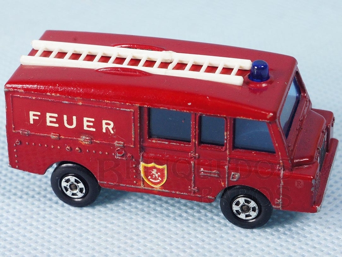 Brinquedo antigo Land Rover Fire Truck Transitional Wheels Feuer