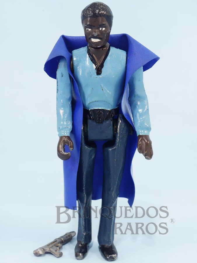 Brinquedo antigo Lando Calrissian com 10,00 cm de altura completo com Capa e Arma Série Aventura na Galáxia Guerra nas Estrelas Star Wars Ano 1983