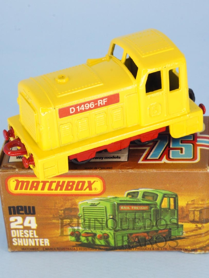 Brinquedo antigo Locomotiva Diesel Shunter Superfast amarelo
