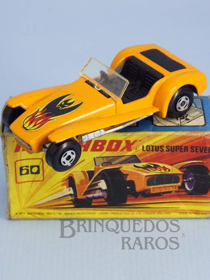 Brinquedo antigo Lotus Super Seven Superfast laranja