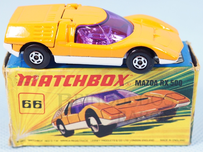 Brinquedo antigo Mazda RX500 Superfast laranja Década de 1970