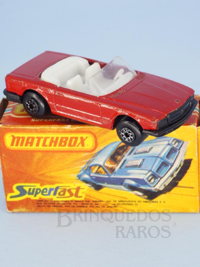 Brinquedo antigo Mercedes Benz 350 SL Tourer conversível Superfast vermelho Brazilian Matchbox Inbrima 1980