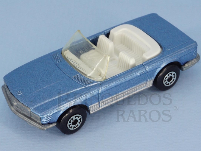 Brinquedo antigo Mercedes Benz 350 SL Tourer Superfast azul metálico conversível
