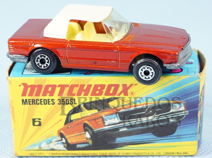 Brinquedo antigo Mercedes Benz 350 SL Tourer Superfast bronze metálico com capota