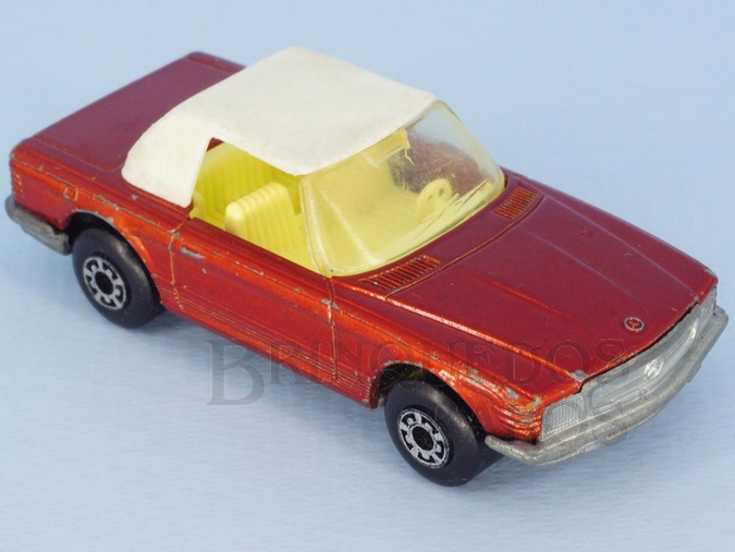 Brinquedo antigo Mercedes Benz 350 SL Tourer Superfast cereja metálico com capota