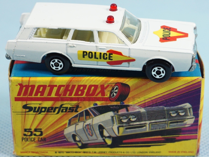 Brinquedo antigo Mercury Commuter Police Car Superfast
