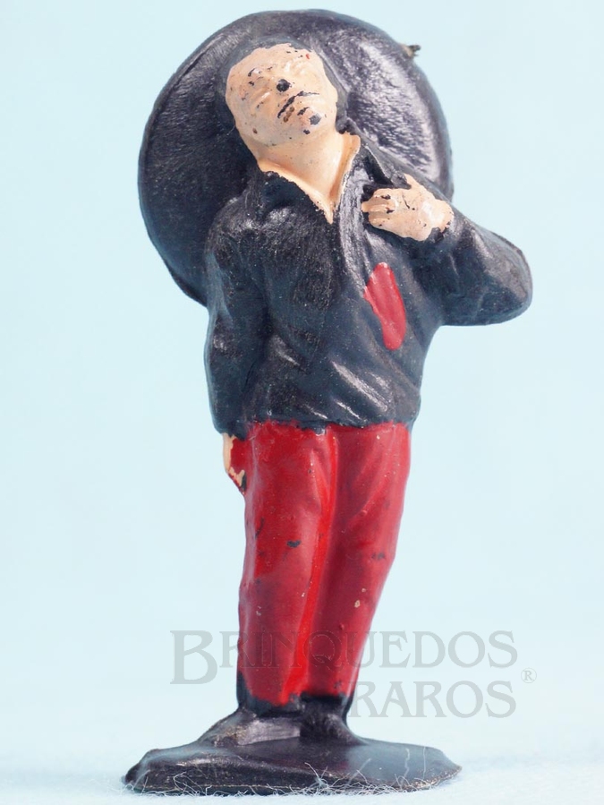 Brinquedo antigo Mexicano ferido Habitante da aldeia Calça vermelha Série O Zorro distribuído pela Trol Década de 1970