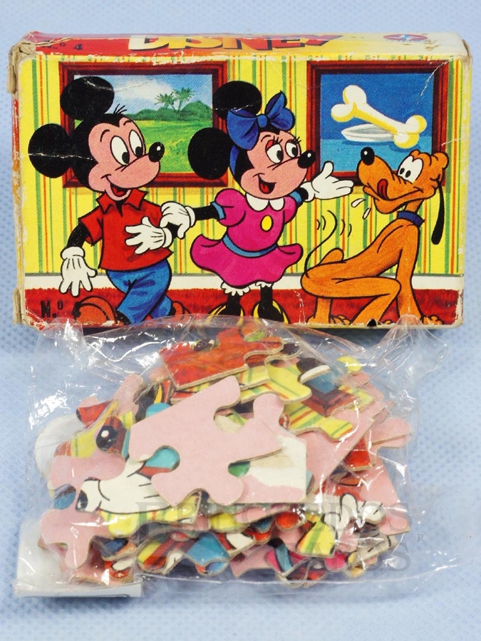 Brinquedo antigo Mini Quebra Cabeça Disney embalagem lacrada Década de 1970