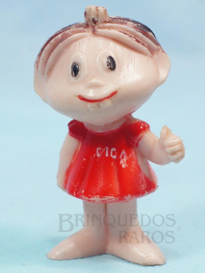 Brinquedo antigo Mônica com 8,00 cm de altura Brinde Cica Maurício de Sousa Década de 1970