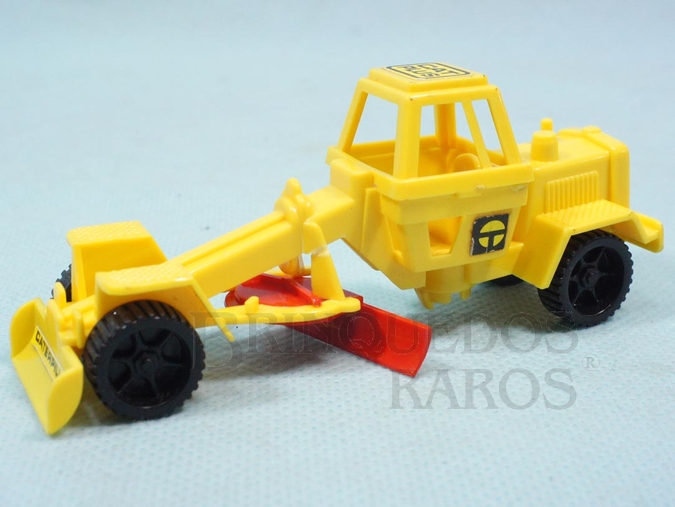 Brinquedo antigo Motoniveladora Cat Plus Big Frota Série Construções Década de 1980