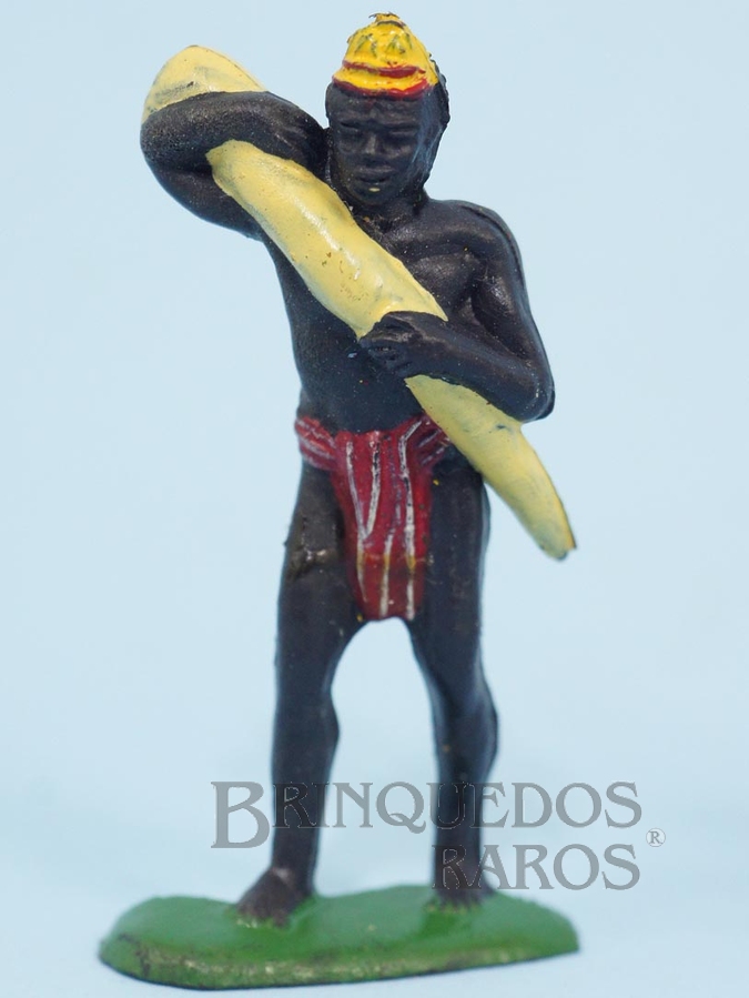 Brinquedo antigo Nativo Carregador com Marfim Série Safari na África Década de 1970
