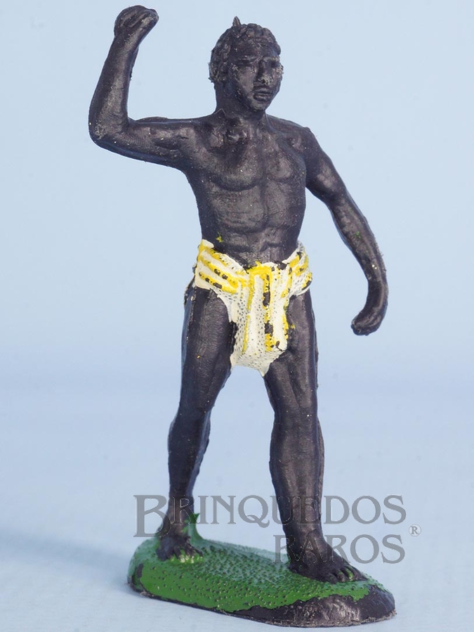 Brinquedo antigo Nativo Carregador Série Safari na África Década de 1970