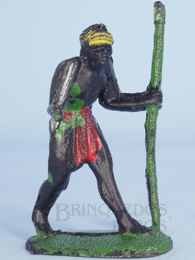 Brinquedo antigo Nativo carregador Série Safari na África Falta a mochila