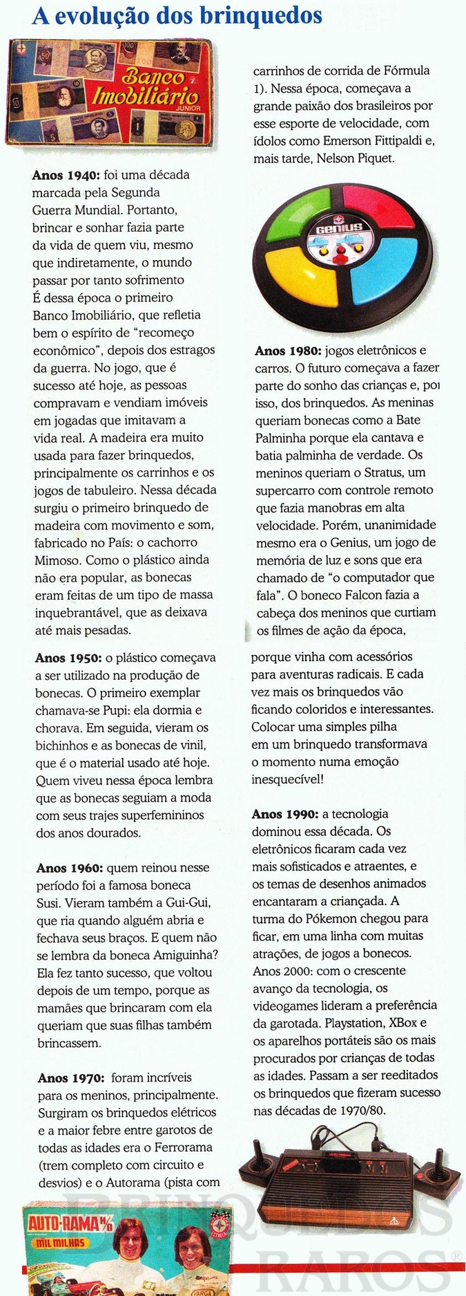 Brinquedo antigo Reportagem Revista Retrô Dezembro de 2007