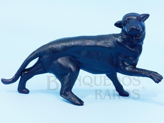 Brinquedo antigo Pantera de plástico preto Série Zoológico década de 1970