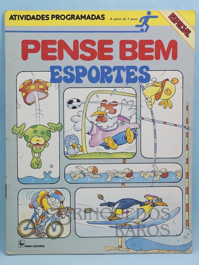 Brinquedo antigo Pense Bem Caderno de atividades programadas Esportes Década de 1990  